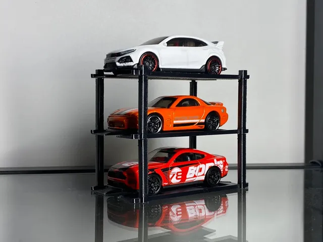 3 Katlı 1:64 Ölçekli Model Araba Sergileme Standı Dekoratif Raf