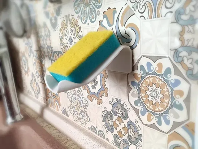 Duvar Tipi Sünger ve Sabunluk Mutfak Banyo Düzenleyici Askı Aparatı