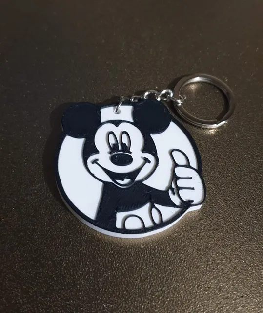 Mickey Mouse Siyah Beyaz Anahtarlık - Çocuklar ve Yetişkinler İçin Eğlenceli Aksesuar