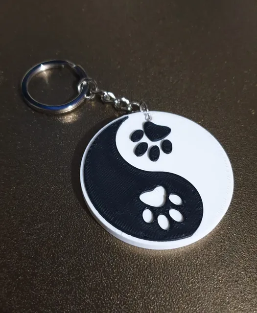 Siyah Beyaz Köpek Sever Anahtarlık - Hayvanseverlere Özel