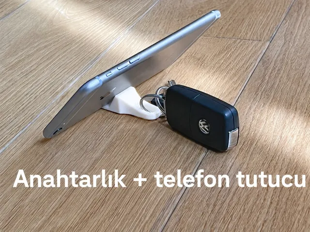 Araç Anahtarlığı ve Telefon Standı Masaüstü Telefon Tutucu Anahtarlık