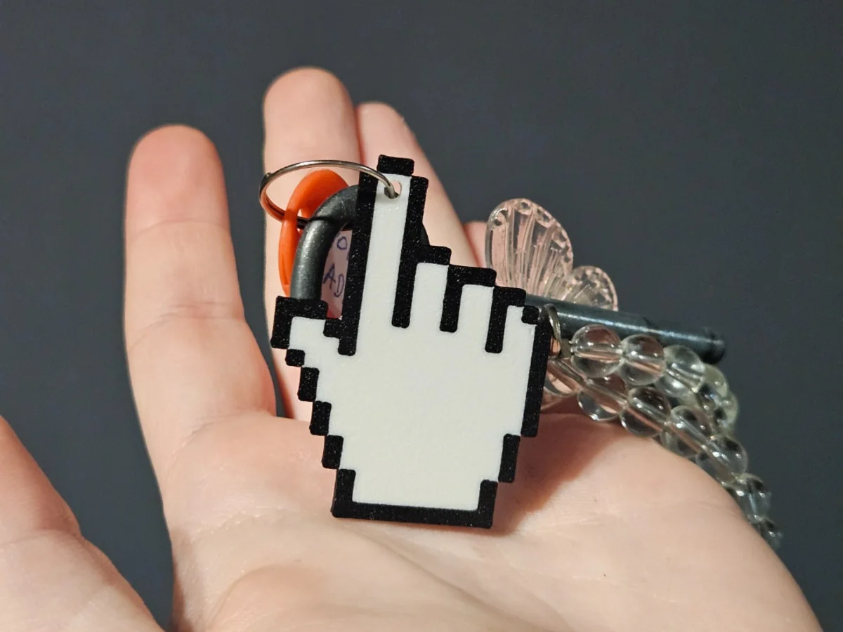 Bilgisayar İmleci Tasarımlı Anahtarlık Mouse Cursor Temalı Dekoratif Anahtarlık