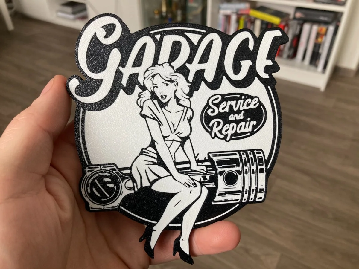 Garage Service Temalı Dekoratif Bardak Altlığı Masa Üstü Aksesuarı