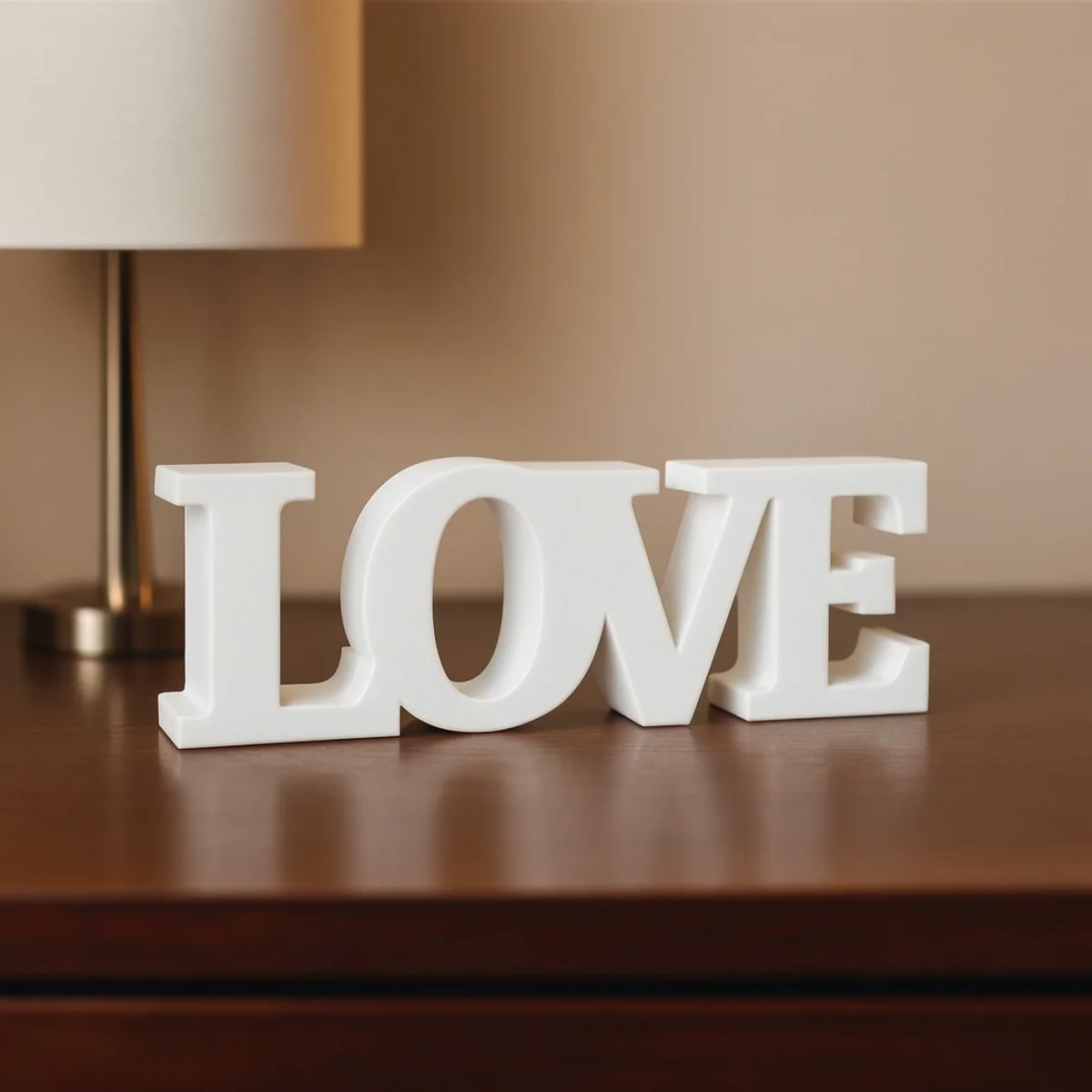 LOVE Yazılı Dekoratif Biblo – Minimalist Masa ve Raf Süsü