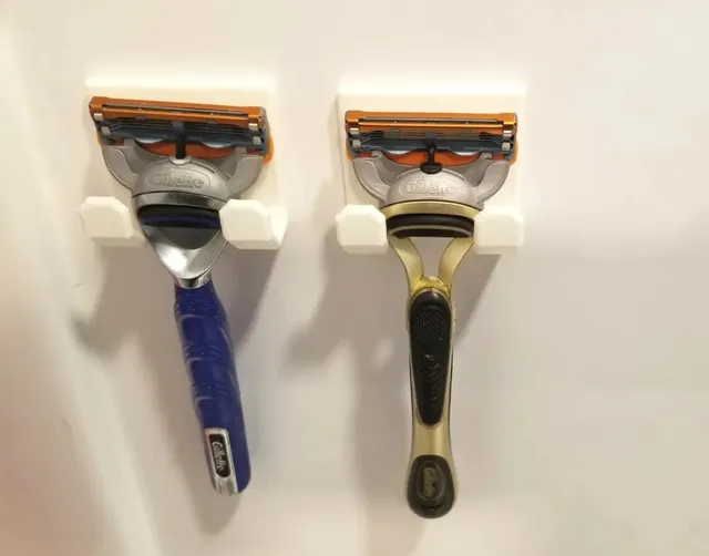 2'li Duvar Tipi Jilet ve Tıraş Bıçağı Askısı - Banyo Düzenleyici