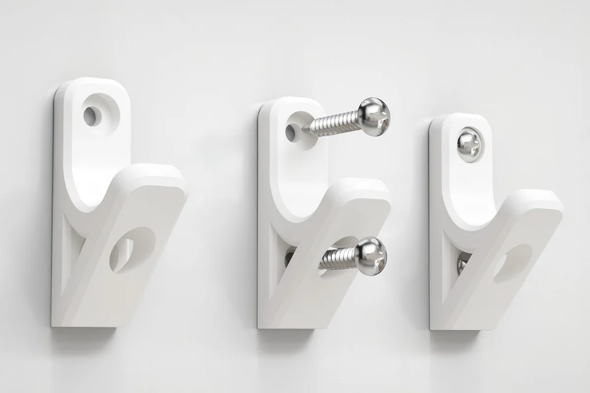 3'lü Duvara Monte Güçlü Askı Kancası – Metal Vidalı Sabit Dayanıklı Duvar Askılığı
