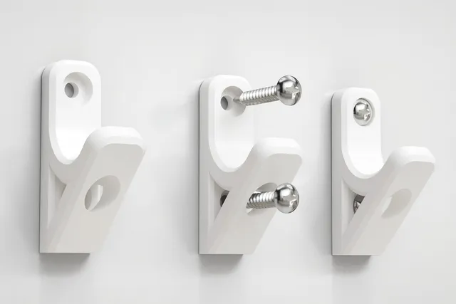 3'lü Duvara Monte Güçlü Askı Kancası – Metal Vidalı Sabit Dayanıklı Duvar Askılığı