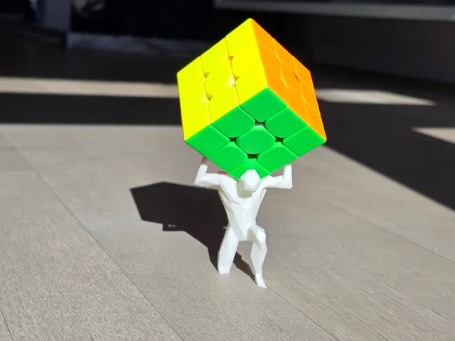 Rubik Küp Tutucu Atlas Figür Standı – Küp Taşıyan Adam Masaüstü Rubik Küp Sergileme Standı – Dekoratif Küp Aksesuarı