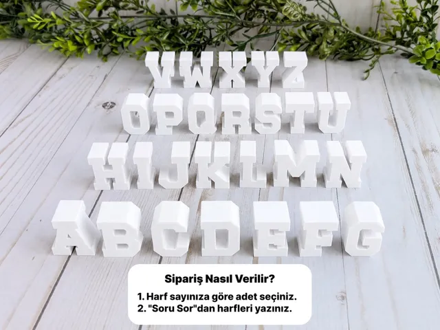 Kişiye Özel Dekoratif Alfabe Harfi - İsim ve Kelime Oluşturma İçin Harf Dekoru